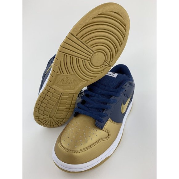 Supreme x Nike SB Dunk Low OG QS Men’s Size 9.5 Navy Gold Jewel - Picture 9 of 12